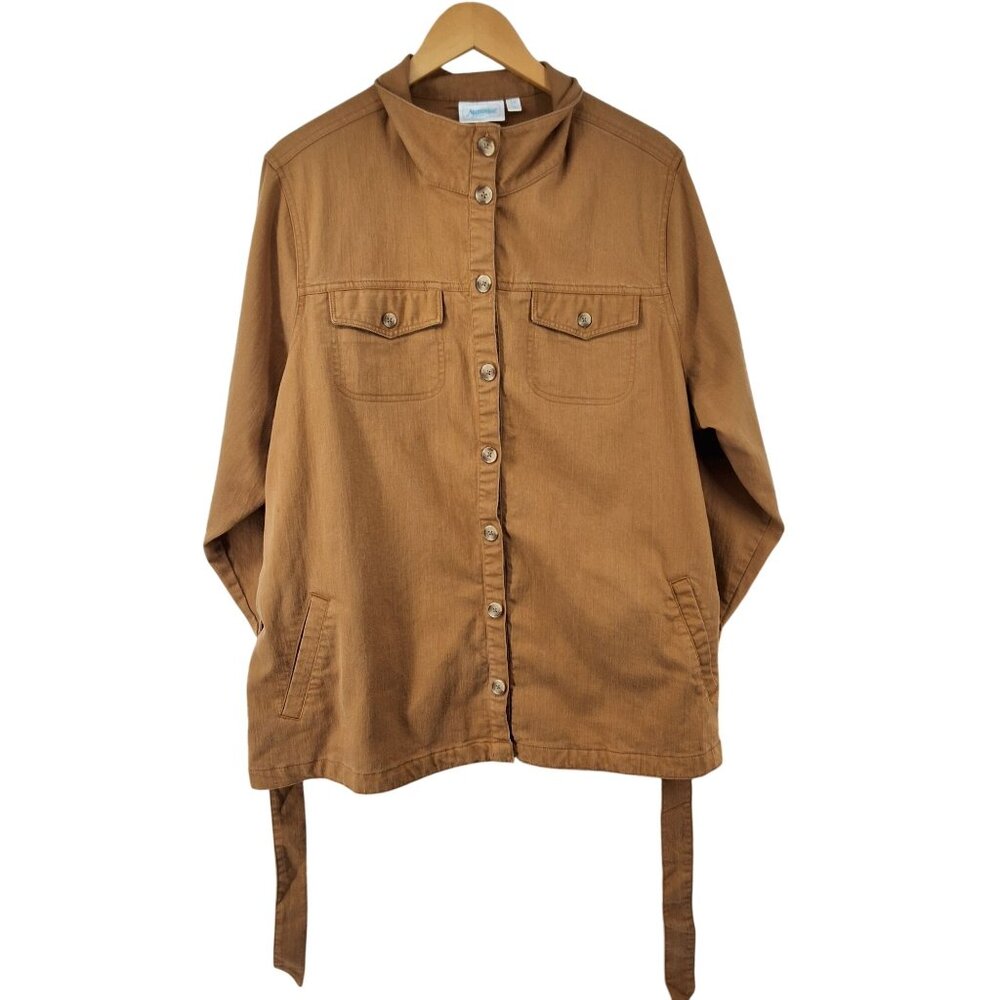 National Womens Button-Up‎ Jacket 3X Brown